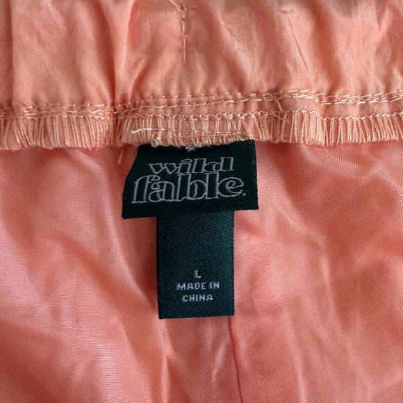 Wild Fable Peach Orange Recycled Nylon Drawstring Cargo Pants L - Picture 7 of 13